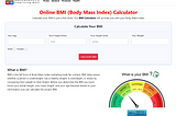 Online BMI (Body Mass Index) Calculator