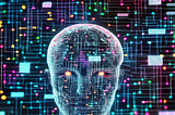 Cyberpunk illustration of a holographic causal map overlaid on an AI brain, highlighting specific pathways of influence.