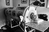 Paul Alexander living in an iron lung.