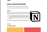 Build a UX Portfolio Using Notion | FREE Notion Template | Part #1