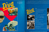 “Diva Original Soundtrack” LP cover, showing front and back. Front features movie stills; back include the track listing and more stills from the movie, including one of Wilhelmenia Wiggins Fernandez in her white gown from the theater scene.