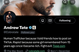 Andrew Tate; Disinformation over Human Trafficking Allegations