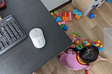 On a typical weekday morning, I would be writing while my daughter plays by the table.