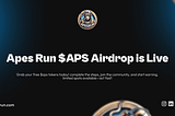 Apes Run $APS Airdrop is Live — Grab Your Free Tokens Now!