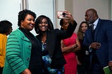 Abrams Struggles to Get “Fire Kemp” Message to Stick