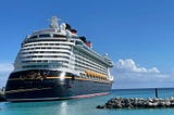 Cruise ship docked in the Bahamas.