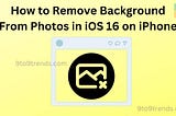 How to Remove Background From Photos in iOS 16 on iPhone