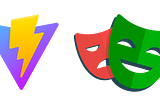 The logos for Vite and Playwright.