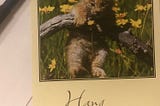 card that says Hang in There! with a kitten hanging on a branch