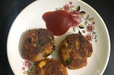 The Final Dish : Dahi Ke Kebabs with simple ketchup!