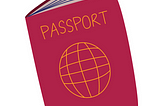 Illustration of red passport