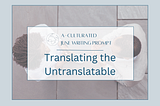 The top of two heads covered by sign: Translating the Untranslatable