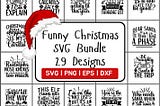 Funny Christmas SVG Bundle, Christmas Ornament SVG, Christmas Quotes SVG, Svg for Cricut, Santa Svg, Winter Svg Bundle, Christmas Quote Png