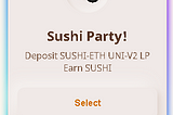 Sushi Swap — Adding liquidity