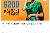 Win $200 Walmart Gift Card