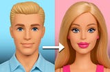 Split image Ken and Barbie