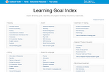 NEW Learning Goal Index Page