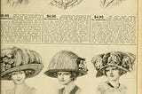 A page from the Sears Roebuck catalog, circa early 1900s, USA.
