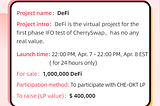 Participate in the IFO of testnet to grab the whitelist qualification of first phase IFO of mainnet!