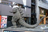Godzilla statues in Japan