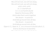 Lyrics of the OpenAI song