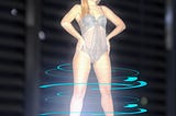 hologram of a lingerie-clad woman