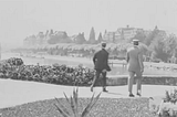 Diplomats wandering the backyards of the Palais Wilson at the LON first assembly, November 15th 1920