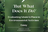 “But What Does it Do?”: Music and Environmentalism