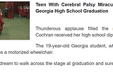 Teen With Cerebral Palsy Does Not ‘Miraculously’ Walk For Her Graduation