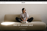 Website redesign for CREAM — a minimalistic fashion brand