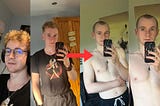 A side-by-side image of me before going bald and then me after going bald.
