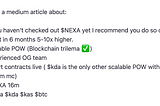 ChatGPT article based on a $Nexa tweet by @mahoonwahen