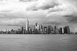 Black and white NYC Skyline.