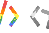 On the left, the Accessibility For Devs logo in color, with the 6 colors of neurodiversity, and on the right, the same logo in grayscale.