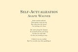 Self-Actualization — Asaph Wagner