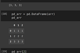 Python array vs pandas df vs numpy