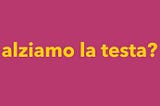 Alzare la testa e organizzarsi in questa Italia pronta a implodere.