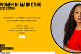 Women In Marketing 2022 Edition ft. Anne Sackey from Ghana Climate Innovation Centre