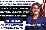I will write ats template federal military government veterans resume for USA jobs