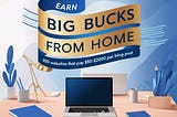 Earn Big Bucks From Home:100 Websites That Pay$50-$2000 Per Blog Post