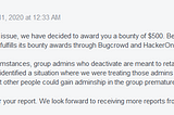Member can be admin of group if group_creator admin id is deactivated : Facebook Bug Bounty