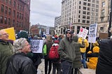 Anti-Trump protest in Portland, ME, April 5, 2025
