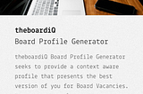 theboardiQ Board Profile Generator