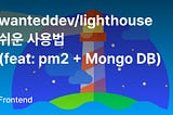 wanteddev/lighthouse 쉬운 사용법(feat: pm2 + Mongo DB)