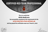 CRTP Certification : My Experience
