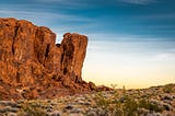 Red rocks and blue sky in desert