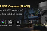 Compatible for Hikvision 5MP Full Color Night Vision POE IP Security Turret Outdoor Camera(Black),Built-in Mic,Human/Vehicle Detection,2.8mm Fixed Lens,IP67,5MP@30fps(2357-B)