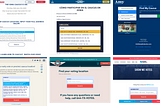 Images of Democratic primary campaign websites that used the IWillVote voting location lookup widget.