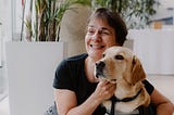 Sylvie and her guide dog Shiva