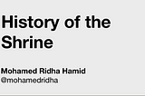 History of the Shrine